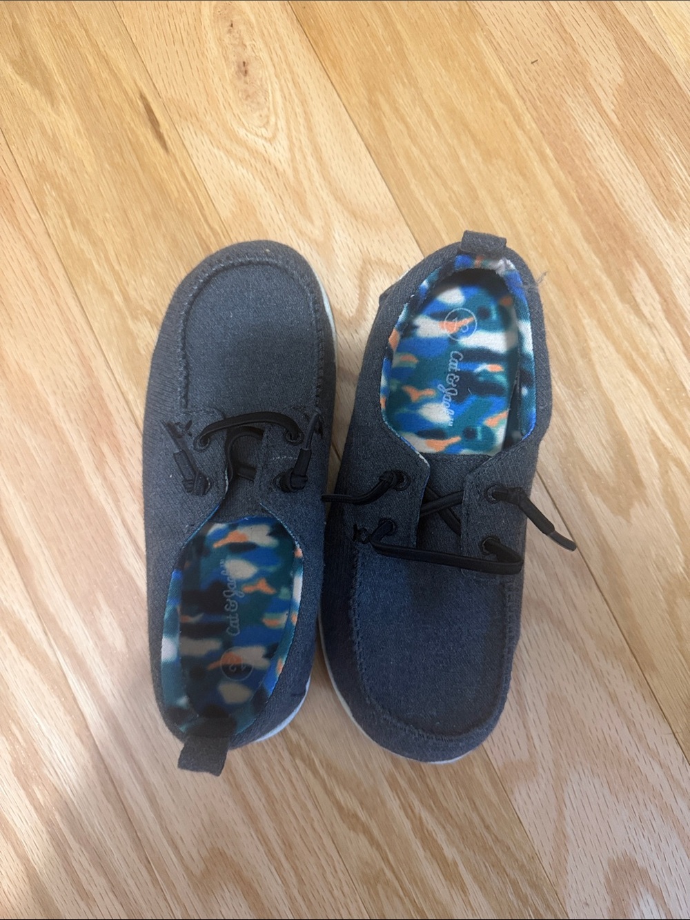 Cat & Jack Grey Slip-On Sneakers with Camouflage Insole